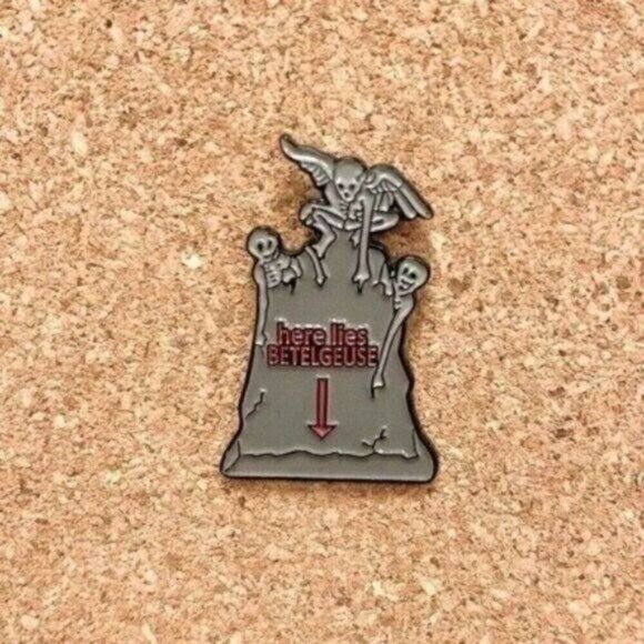 3/20 BeetleJuice Gravestone Enamel Pin - Picture 1 of 1